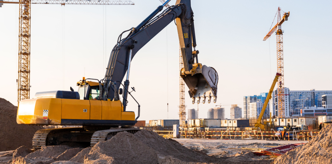 a digger on a construction site