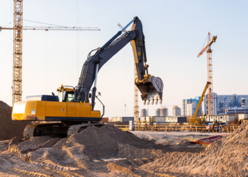 a digger on a construction site